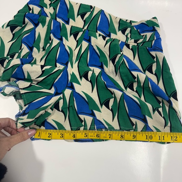 Zara High Waist Blue and Green Shorts Sz XS - Picture 9 of 12
